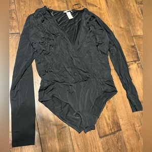 H&M new black silky bodysuit.
